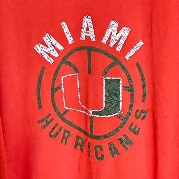 NEW Adidas Miami Hurricanes Basketball Long Sleeve Orange Ultimate Tee Men’s XXL - Picture 3 of 7